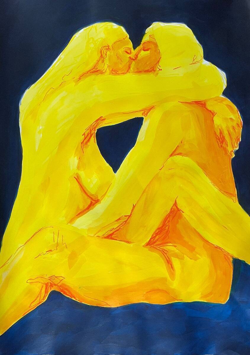 Zwei Frauen in Gelb