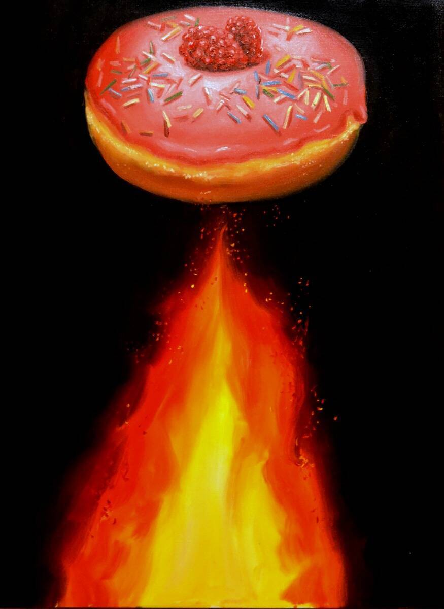 Fresh Doughnut, oil on canvas, 80 × 60 cm, 2019